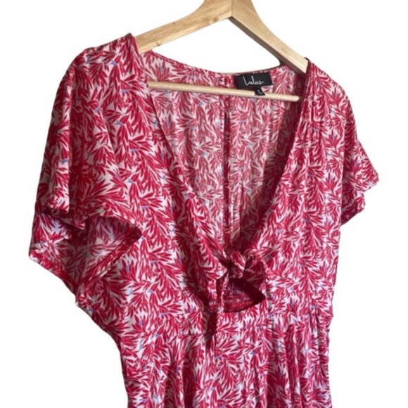 Lulus Dondi Red & White Print Romper Size Medium - Picture 4 of 8
